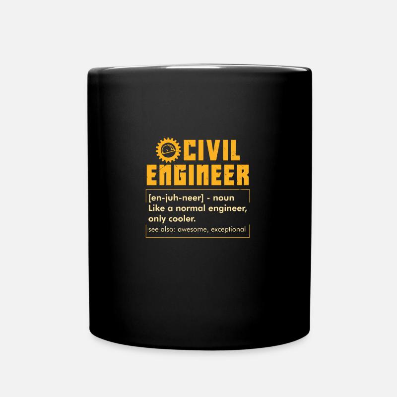 CIVIL ENGINEERING: Civil Engineer Definition - Full Colour Mug - black
