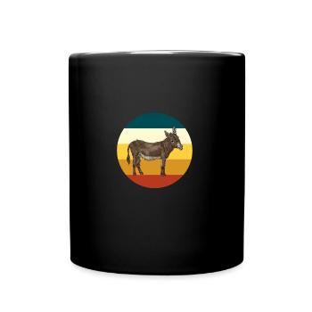 Âne rétro - Mug uni - noir - Devant