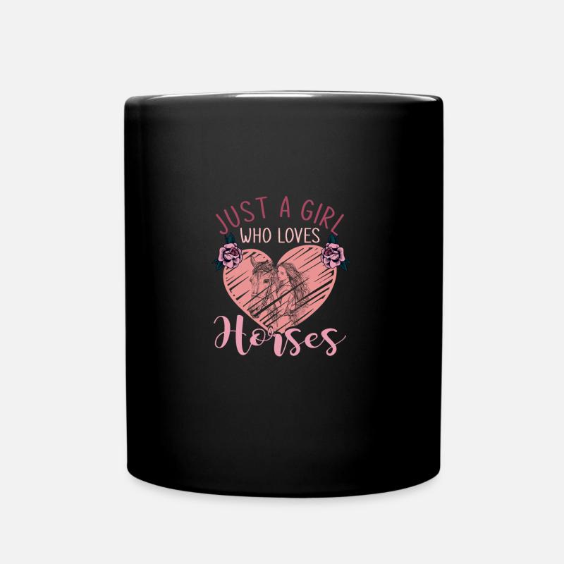 Fille cheval - Mug uni - noir