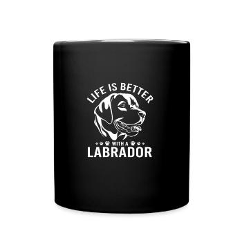 Chien amoureux des animaux du Labrador - Mug uni - noir - Devant