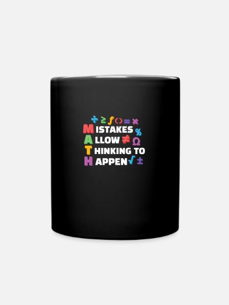 Mistakes Allow Thinking to Happen Math Teacher - Full Colour Mug - black