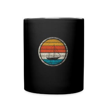 Segeln - Tasse einfarbig - Schwarz - Vorne