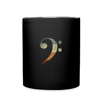 Bass clef piece of music - Full Colour Mug - black - Front