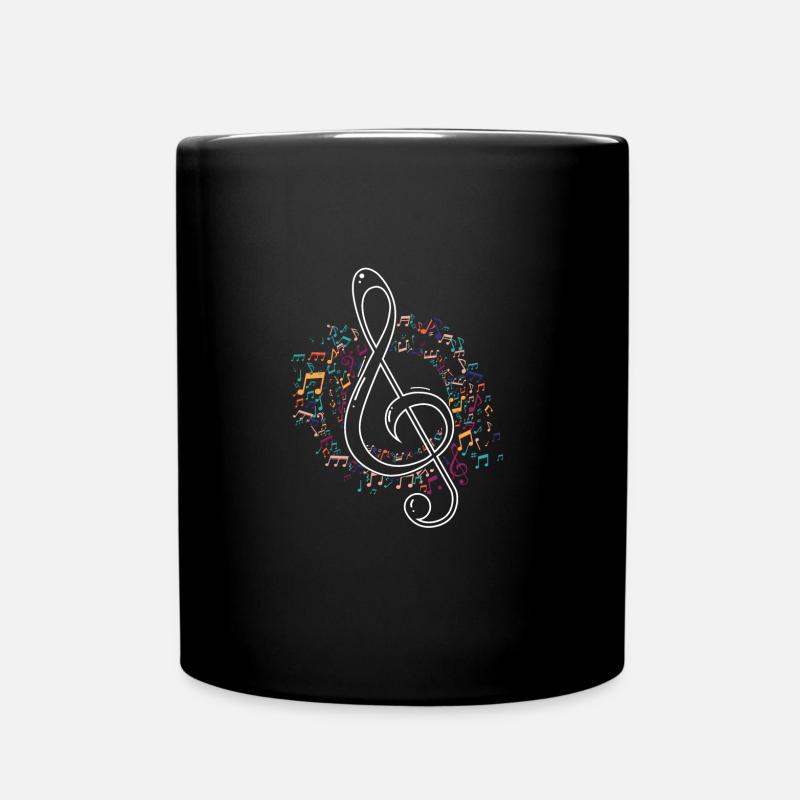 Notenschlüssel Musik Geschenk - Tasse einfarbig - Schwarz