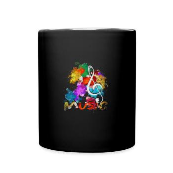 Notenschlüssel Musiker Musik Klassische Musik - Tasse einfarbig - Schwarz - Vorne
