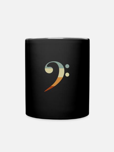 Notes de musique clé de basse - Mug uni - noir