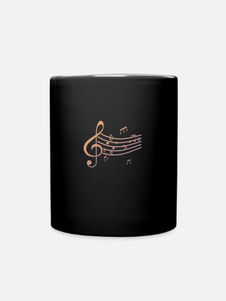 Notenschlüssel Instrument - Tasse einfarbig - Schwarz