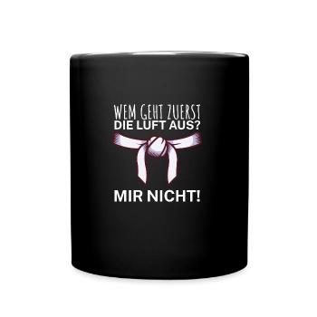 Wem geht zuerst die Luft aus mir nicht - Tasse einfarbig - Schwarz - Vorne