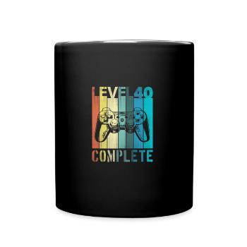 Men's 40th Birthday Young Man Level 40 Years - Full Colour Mug - black - Front