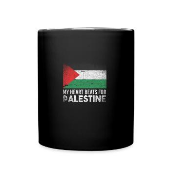 Palestine coeur politique - Mug uni - noir - Devant