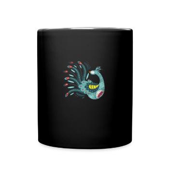 Oiseau paon - Mug uni - noir - Devant
