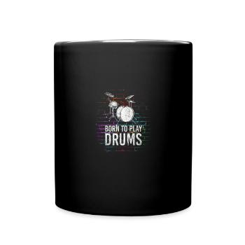 Schlagzeug Band - Tasse einfarbig - Schwarz - Vorne