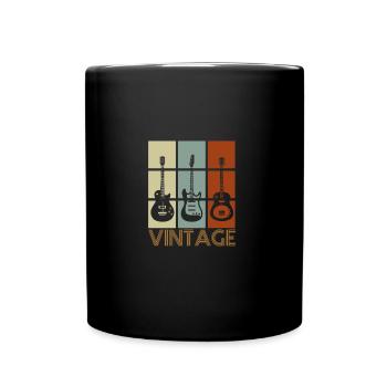 Retro guitar musician - Full Colour Mug - black - Front