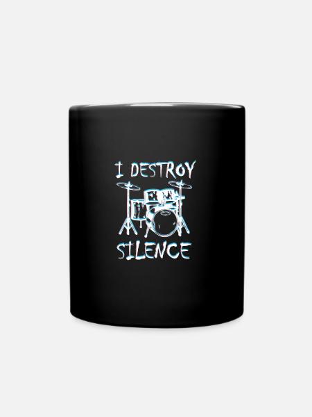 Je détruis Silence Beat Drums Music Band Gift For - Mug uni - noir