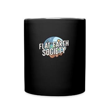 Flat Earth Society - Tasse einfarbig - Schwarz - Vorne