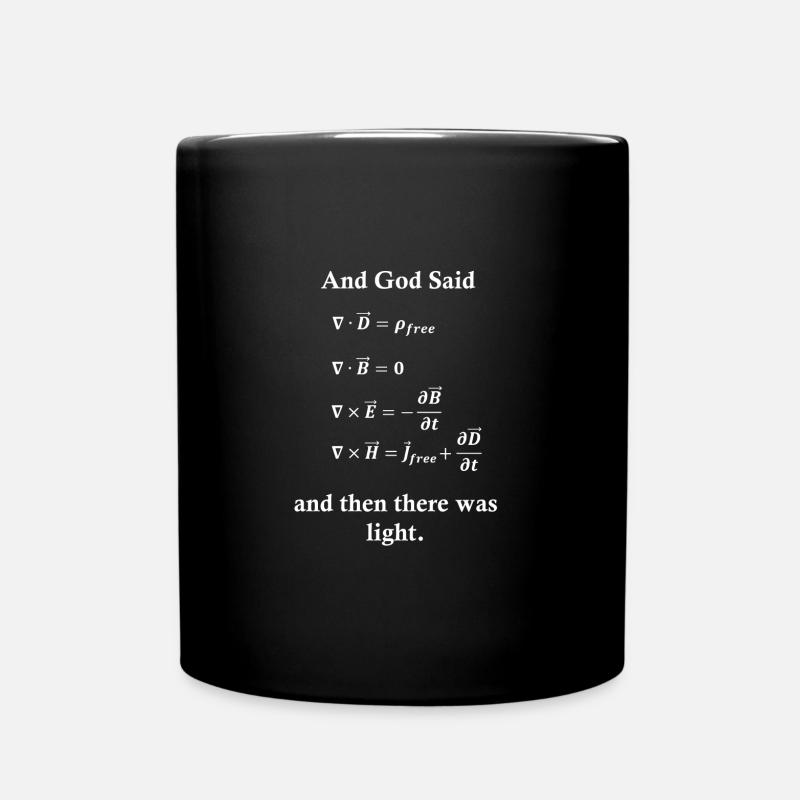 Maxwell équations Dieu lumière physique nerd science - Mug uni - noir