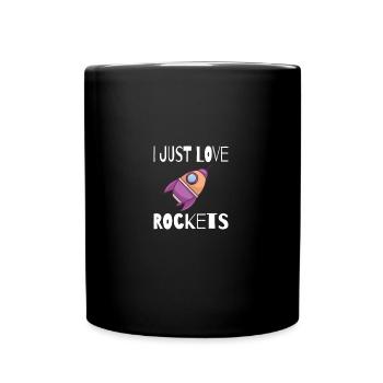 ESPACE / ROCKET: J'adore les fusées - Mug uni - noir - Devant