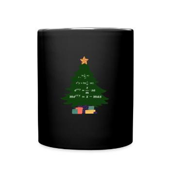 Mathematiker Geschenk Weihnachten Merry X-Mas Nerd - Tasse einfarbig - Schwarz - Vorne