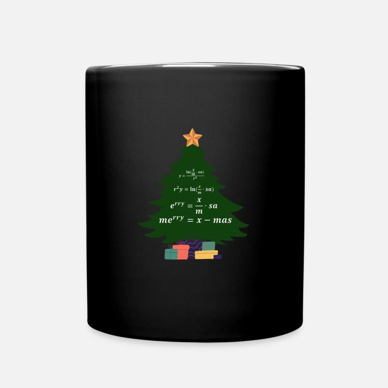 Mathematician Gift Christmas Merry X-Mas Nerd - Full Colour Mug - black