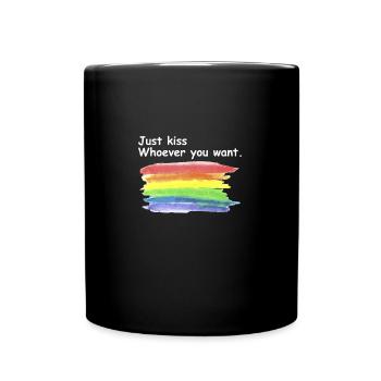 LGBTQ / TRANSGENDER : Just Kiss. - Tasse einfarbig - Schwarz - Vorne