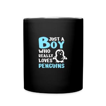 Cadeau des pingouins Amoureux des pingouins Animal mignon juste un garçon - Mug uni - noir - Devant