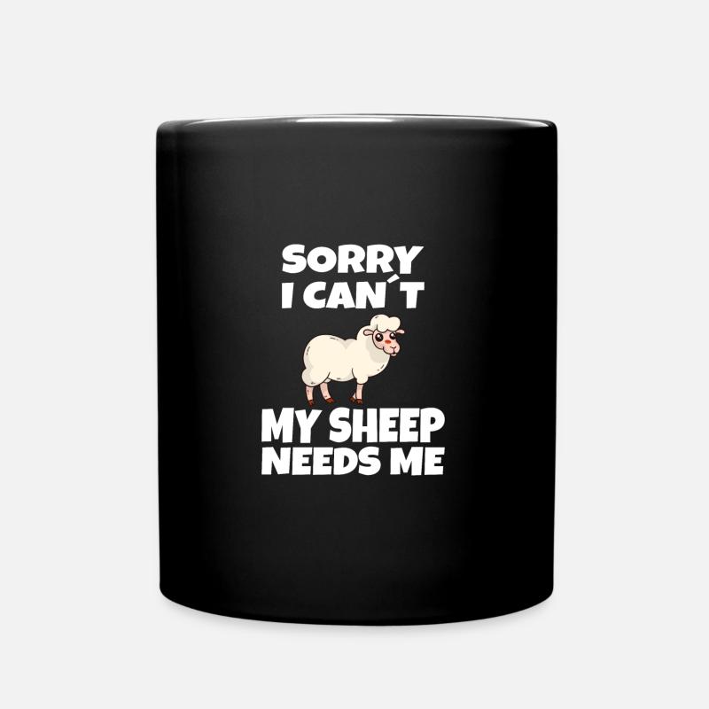 MOUTONS / ANIMAUX: Mes moutons ont besoin de moi - Mug uni - noir