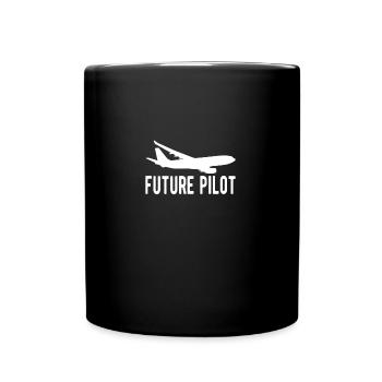Pilot Aviation Airplane Airline Gift future Pilot - Full Colour Mug - black - Front