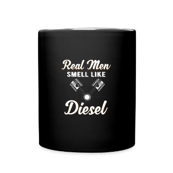 DIESEL MECHANIC/TRUCKER real men smell like diesel - Mug uni - noir - Devant