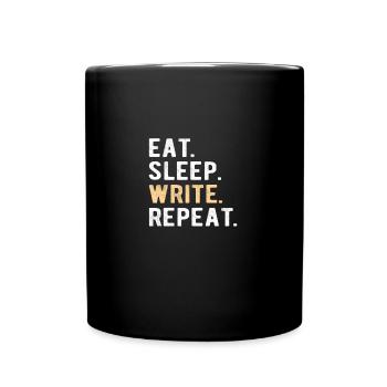 Writing/Writer : eat,sleep,write,repeat - Mug uni - noir - Devant
