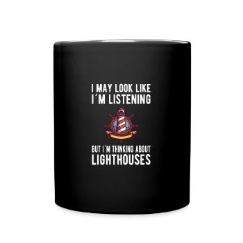Leuchtturm Seaside lighthouses - Tasse einfarbig - Schwarz - Vorne