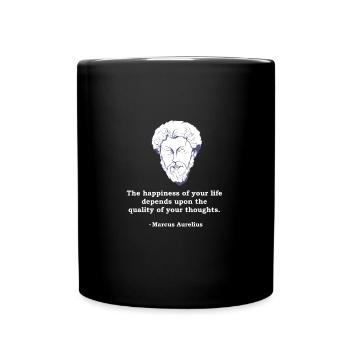 Marcus Aurelius Quote Philosophy Philosopher Stoic - Full Colour Mug - black - Front
