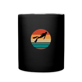 SCUBA DIVER SCUBA DIVING VINTAGE - Full Colour Mug - black - Front