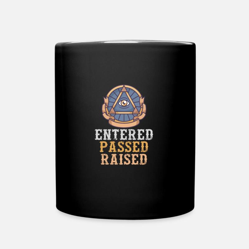 Freemasonry Freemason Entered Passed Raised - Full Colour Mug - black