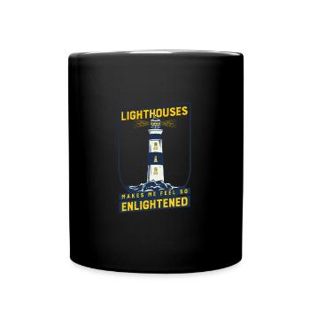 Lighthouse Seaside Nautical Lighthouses - Tasse einfarbig - Schwarz - Vorne