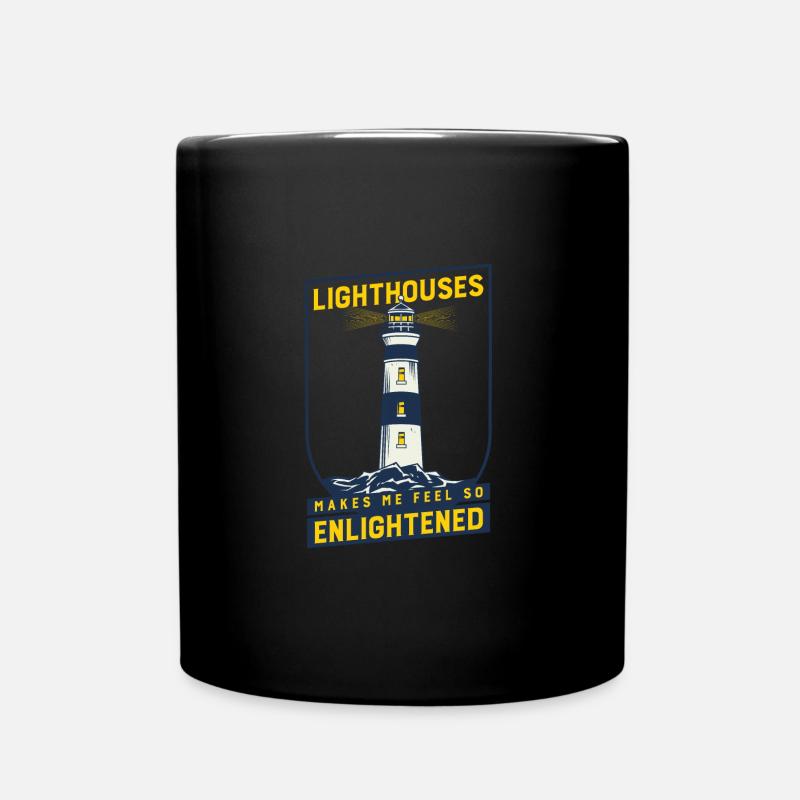 Lighthouse Seaside Nautical Lighthouses - Full Colour Mug - black