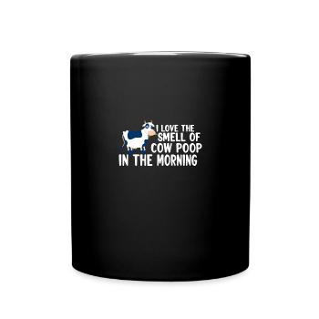 COW FARMER / CATTLE / LIVESTOCK GIFT : Cow Poop - Tasse einfarbig - Schwarz - Vorne