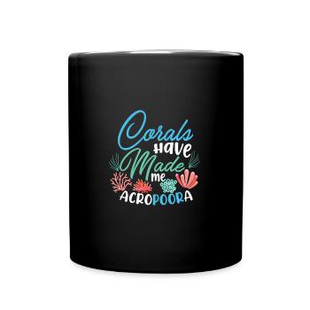 Corals Aquarium Keeper Marine Life Saltwater Reef - Full Colour Mug - black - Front