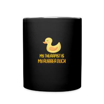 Rubber Duck Gift my therapist is my rubber duck - Tasse einfarbig - Schwarz - Vorne