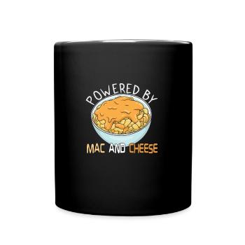 MAC AND CHEESE GIFT : powered by Mac and Cheese - Full Colour Mug - black - Front