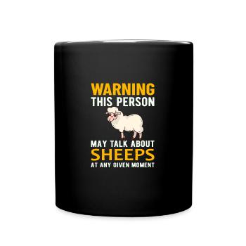 SHEEP FARMER BARN warning talk about sheeps - Mug uni - noir - Devant