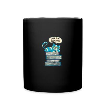 FUNNY CATS READING BOOK READER LITERATURE WRITING - Mug uni - noir - Devant