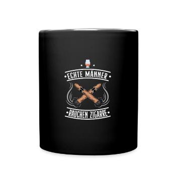Zigarre Rauch Rauchen Whiskey Bourbon Geschenkidee - Tasse einfarbig - Schwarz - Vorne