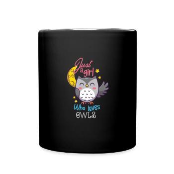 Eule Niedliche Eule Eulenliebhaber Geschenkidee - Tasse einfarbig - Schwarz - Vorne