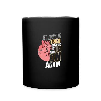 Herzinfarkt Herzchirurgie Herzschrittmacher - Tasse einfarbig - Schwarz - Vorne