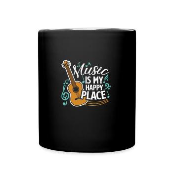 Musique musicienne chanteuse Music is my happy place - Mug uni - noir - Devant