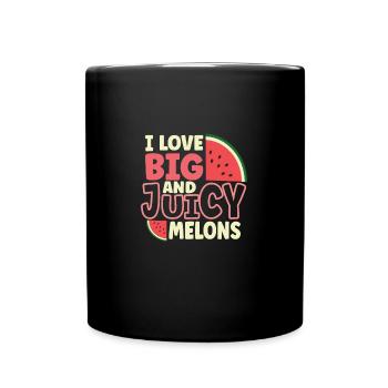 Watermelon Funny Fruit Funny Watermelon Fruit Joke - Tasse einfarbig - Schwarz - Vorne