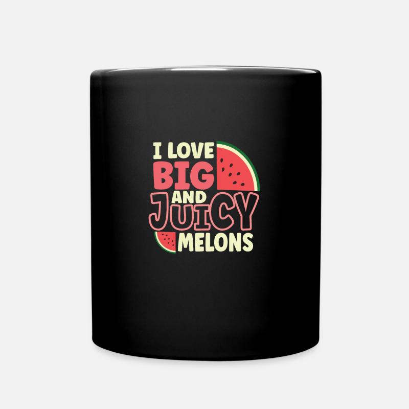 Watermelon Funny Fruit Funny Watermelon Fruit Joke - Tasse einfarbig - Schwarz