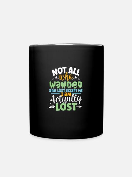 Hiking Rock Climbing Hiker Camping Wild Forest - Full Colour Mug - black