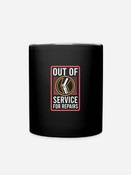 Knee Replacement Surgery Post Surgery Rehab Gift - Full Colour Mug - black