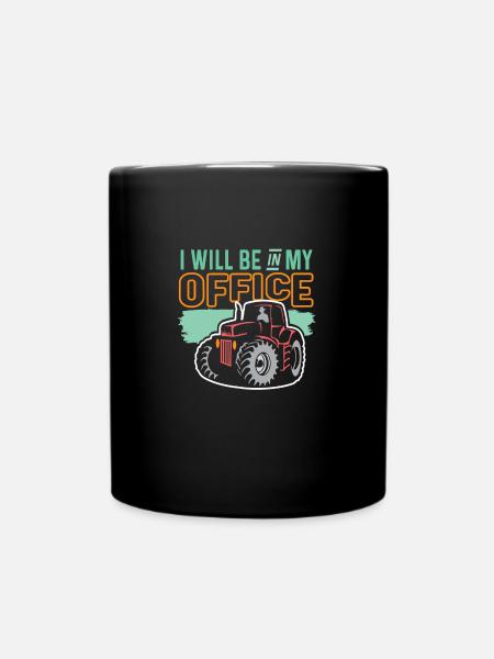 Funny Farmer Funny Farming Tractor Country Life - Full Colour Mug - black
